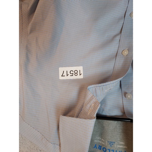 Twillory Shirt Mens 16 34 35 Flip Cuff Performance Stretch Blue Tailored SPOTS - Picture 10 of 10